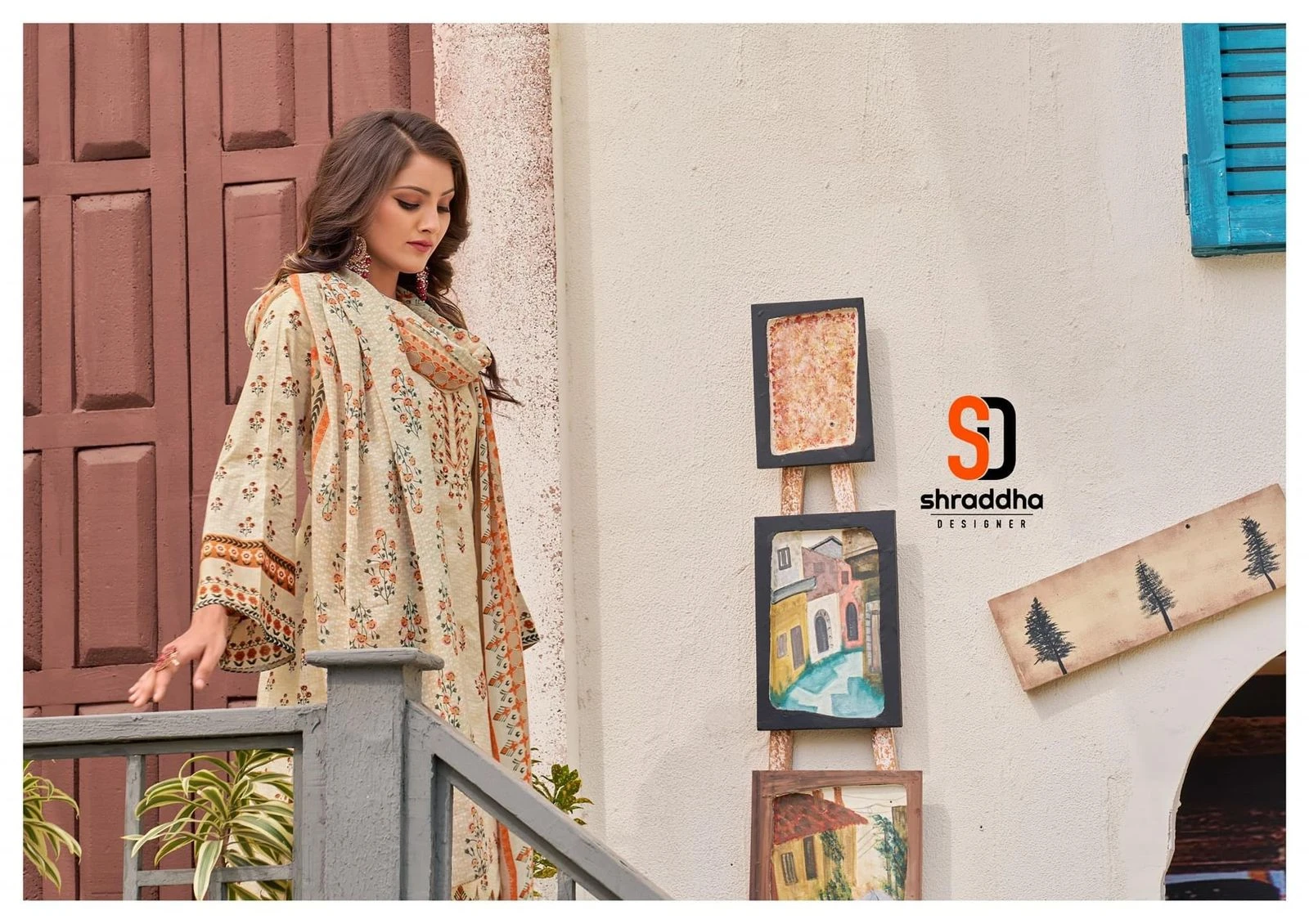 Sharaddha Designer Bin Saeed Vol 8 Pure Cotton Wholesale Pakistani Salwar Suit Catalog — Wholesale Pakistani Suits, MPA wholesale from Surat - Gallery Image 4